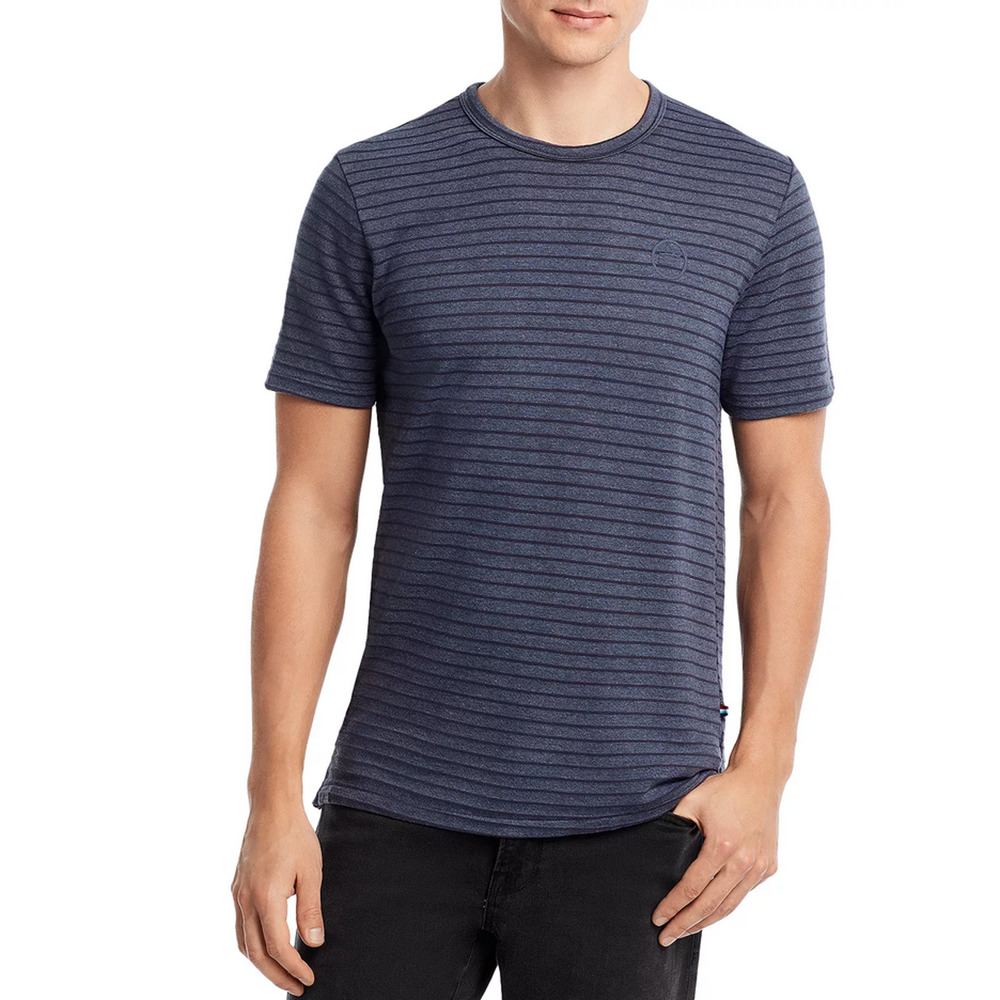 Sol Angeles Tonal Striped Crewneck Tee Black/Gray Size M 3300